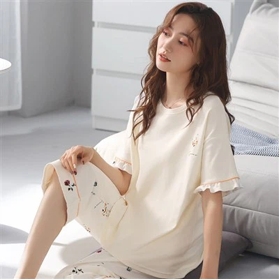 بيجامة سروال قصير من القطن الخالص للسيدات